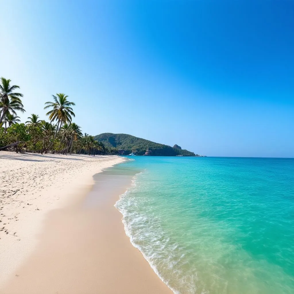 Tranquil beach scene